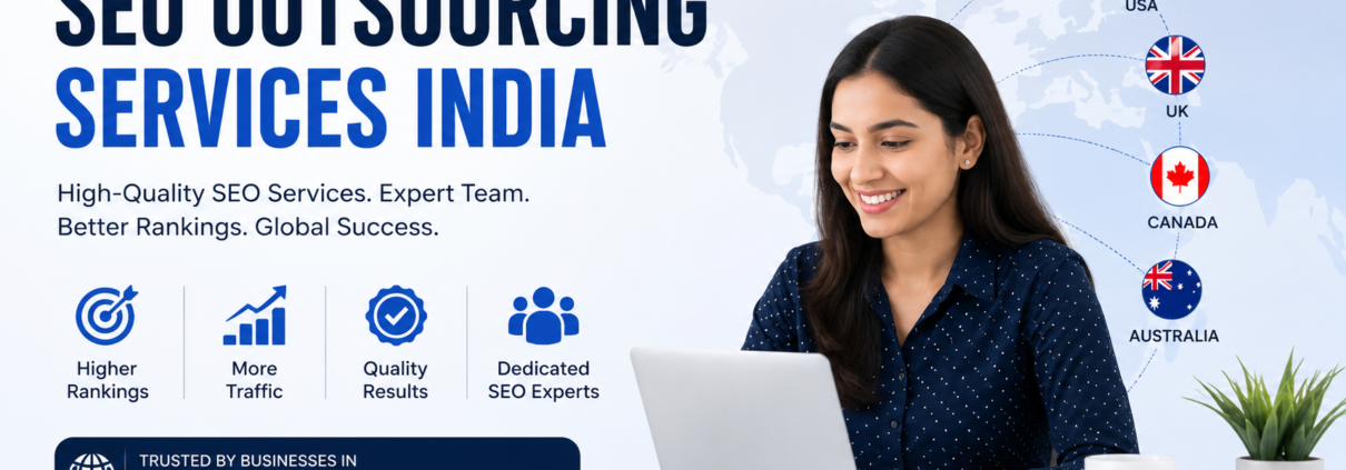 SEO outsourcing services in India for businesses and agencies in the USA, UK, Canada, and Australia.