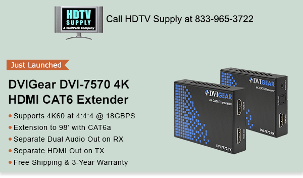 DVIGear DVI-7570 4K HDMI CAT6 Extender