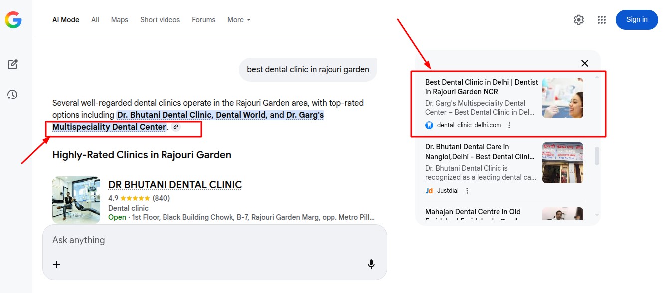 Google AI Overview Result