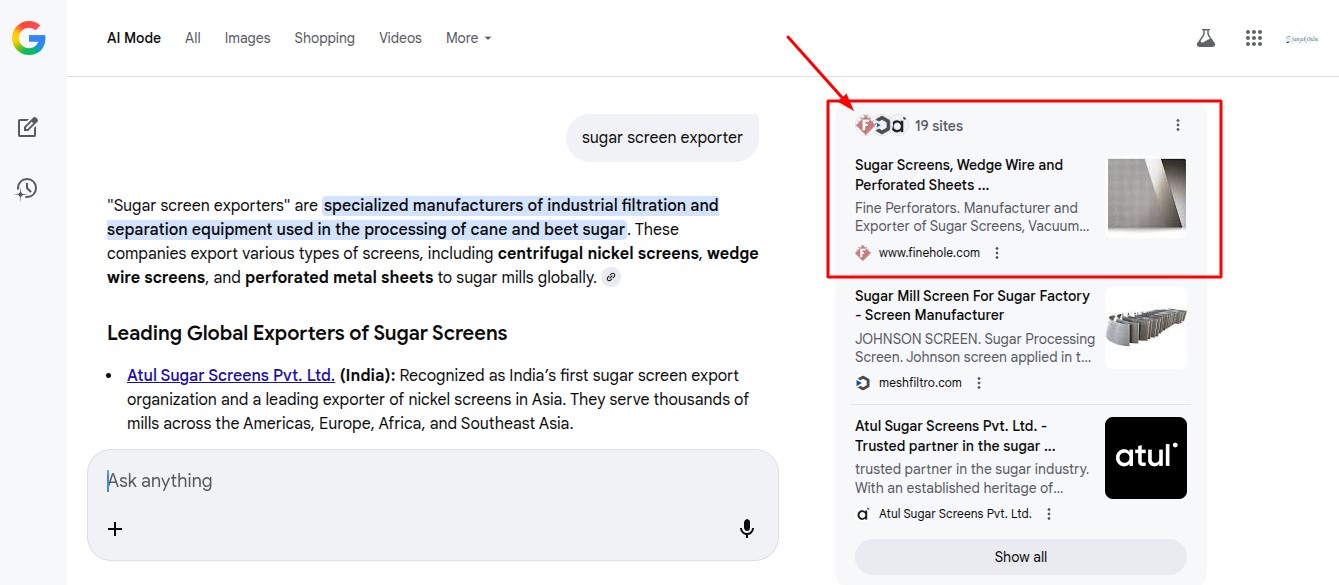 Google AI Overview Result