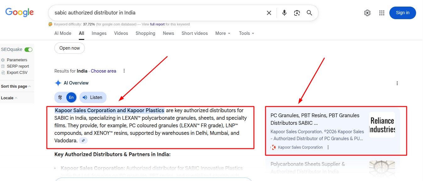 Google AI Overview Result